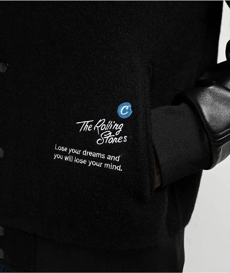 Cookies x The Rolling Stones Letterman Black Varsity Jacket