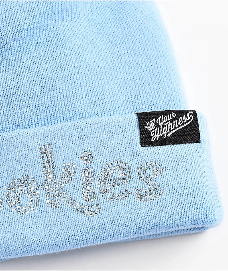Cookies x Your Highness Rhinestone Blue Beanie