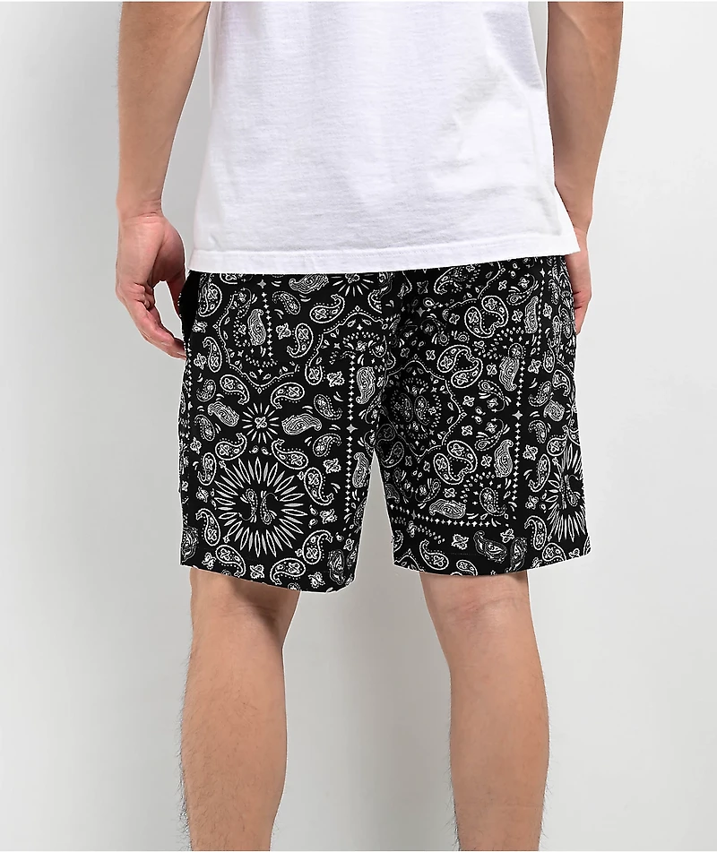 Cookman Black Paisley Shorts