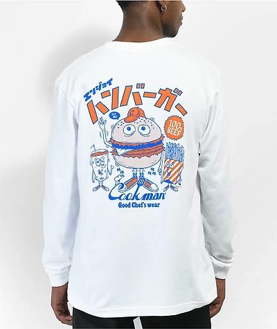 Cookman TM Paint Burger White Long Sleeve T-Shirt