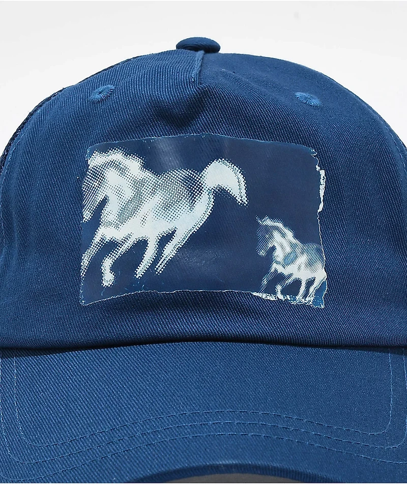 Corporate They Don't Stop Blue Trucker Hat