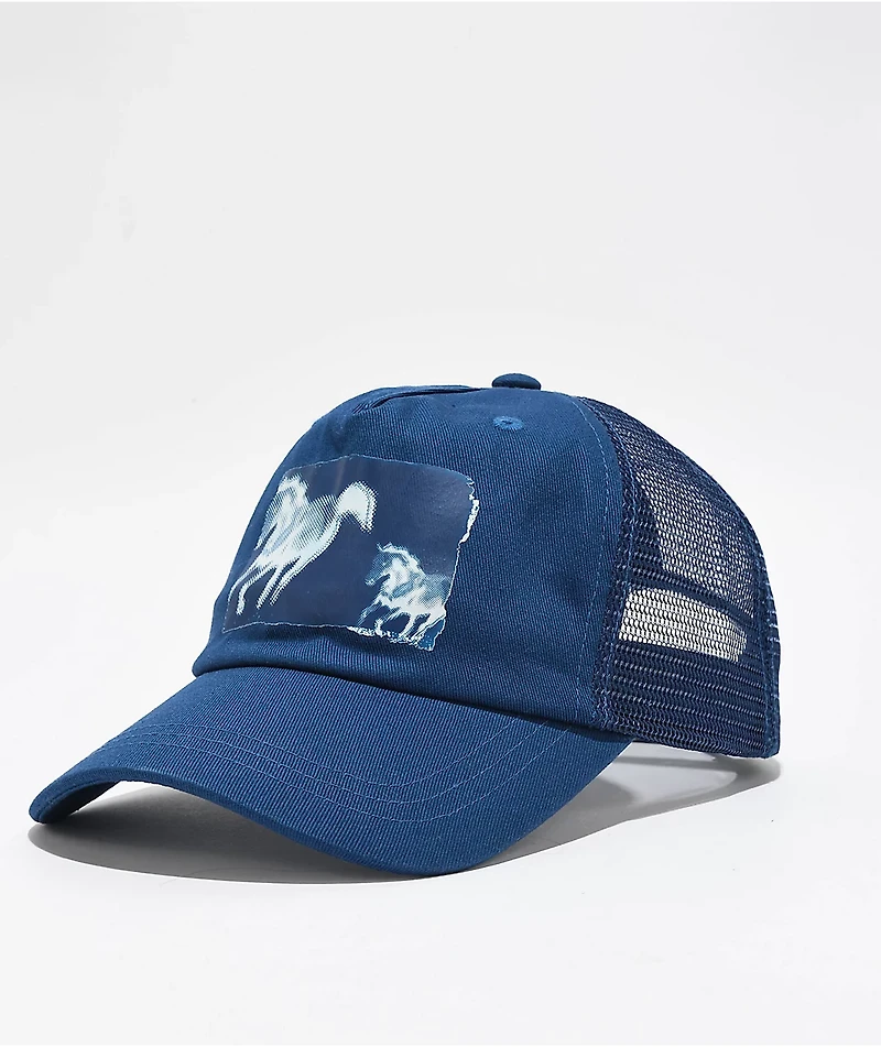 Corporate They Don't Stop Blue Trucker Hat