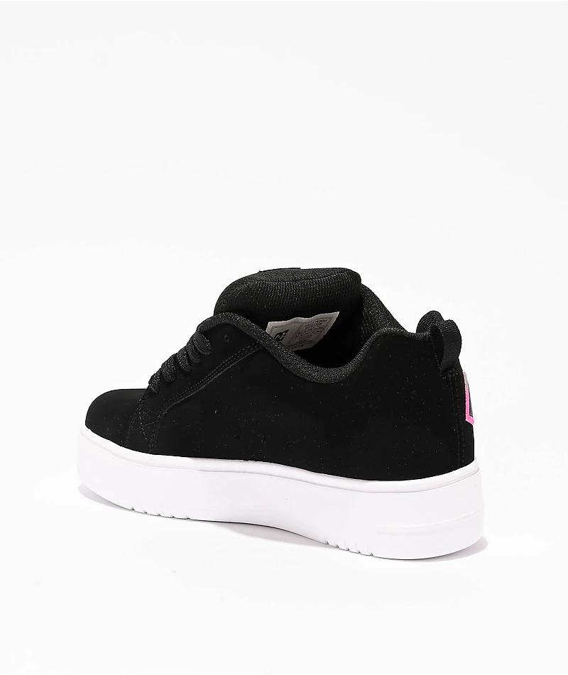 Court Graffik Black & Hot Pink Platform Skate Shoes