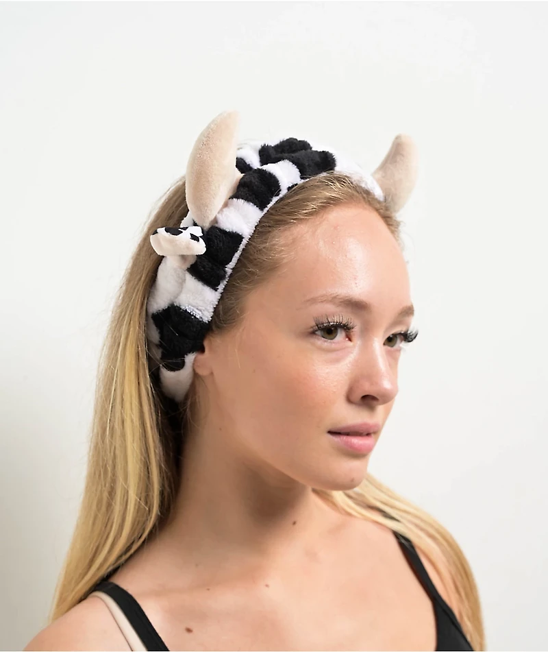 Cow Black & White Plush Headband