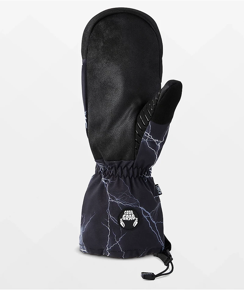Crab Grab Cinch Lightning Black 15K Snowboard Mittens