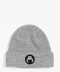 Crab Grab Circle Patch Heather Grey Beanie