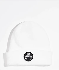 Crab Grab Circle Patch White Beanie