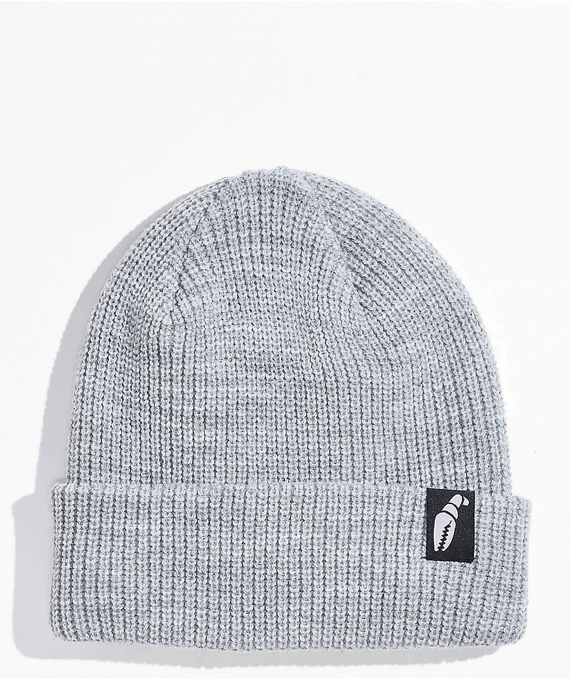 Crab Grab Claw Label Heather Grey Beanie