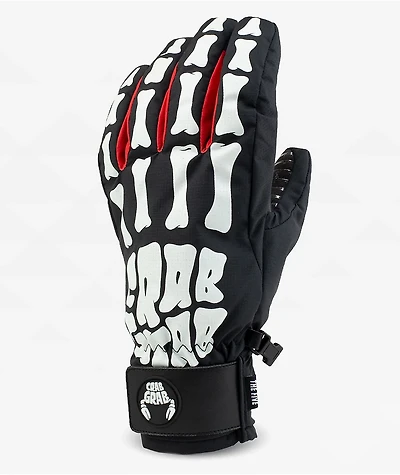 Crab Grab Five Bones 15K Black & White Snow Gloves