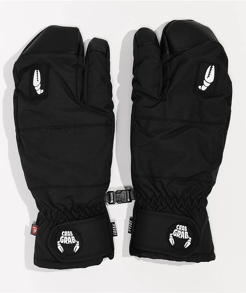 Crab Grab Freak Trigger Black 15K Snowboard Mittens