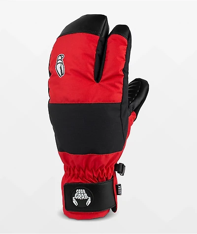 Crab Grab Freak Trigger Red & Black 15K Snow Mittens