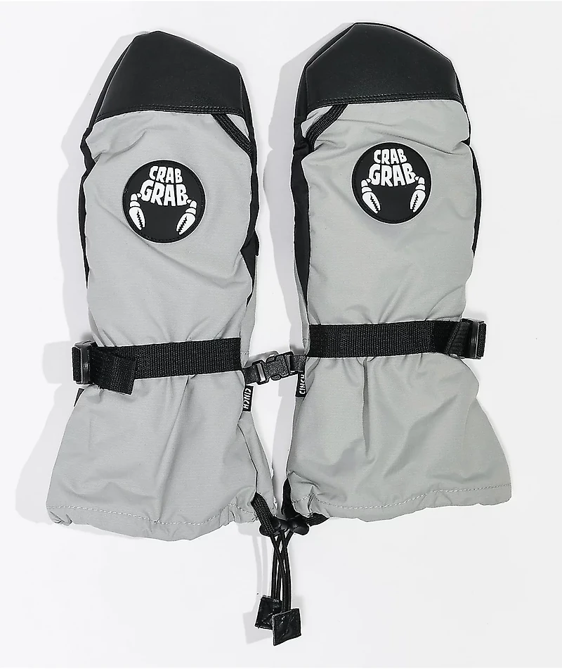 Crab Grab Grey Cinch 15K Snowboard Mittens