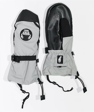 Crab Grab Grey Cinch 15K Snowboard Mittens