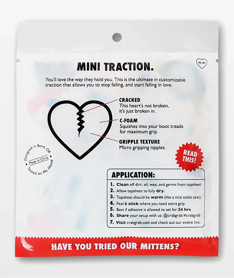 Crab Grab Mini Hearts Red Stomp Pad