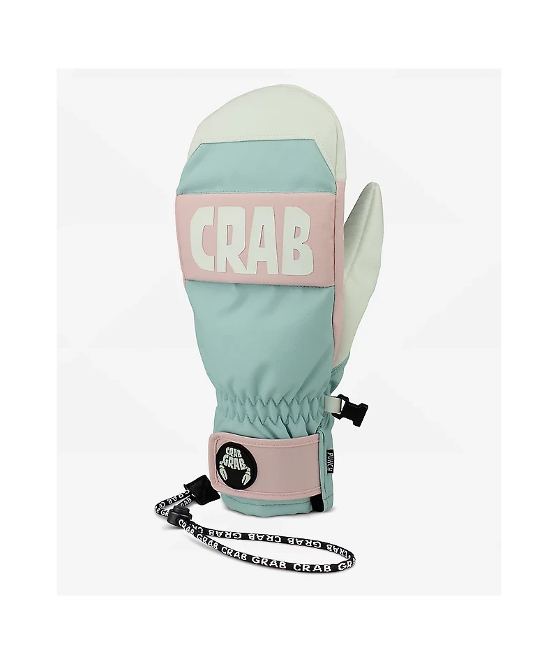 Crab Grab Punch Baby Blue & Pink 15K Snowboard Mittens