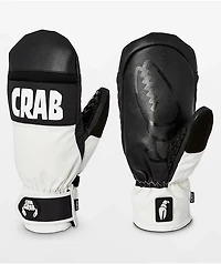 Crab Grab Punch White 15K Snowboard Mittens