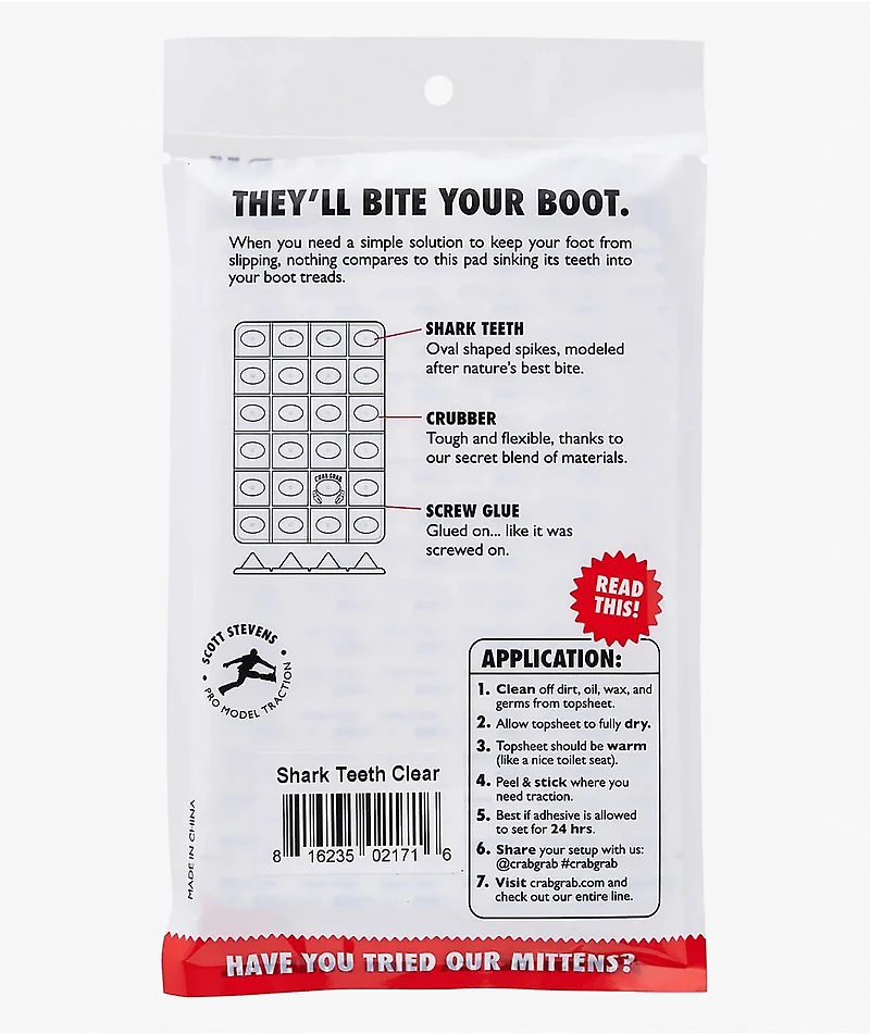 Crab Grab Shark Teeth Black Stomp Pad