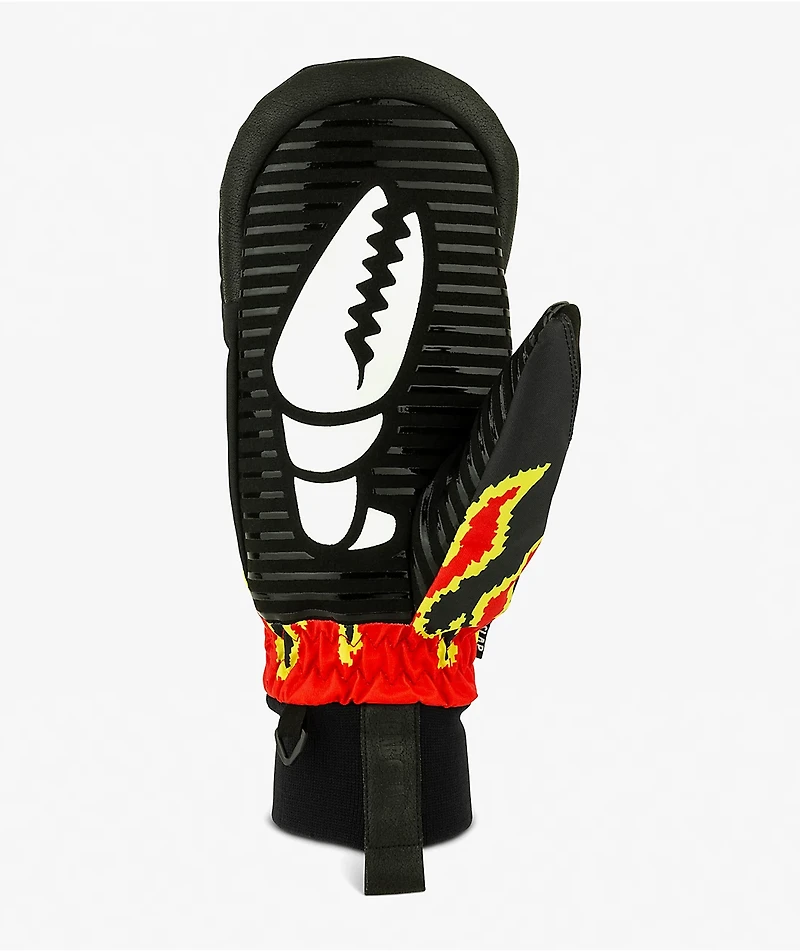 Crab Grab Slap Flamethrower Black 15K Snowboard Mittens