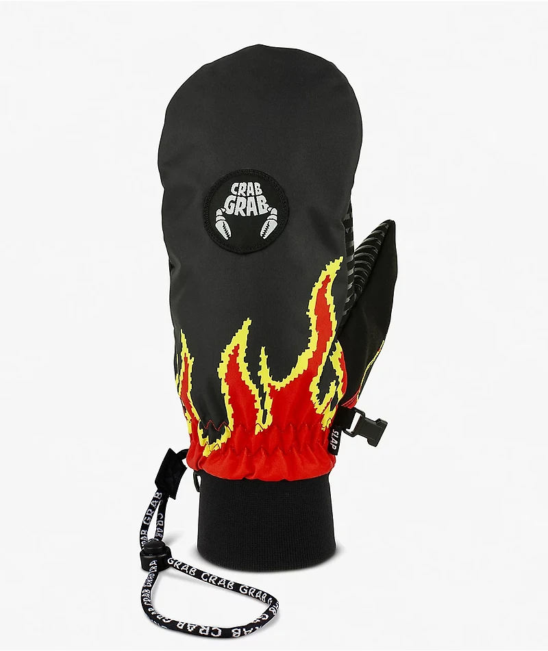 Crab Grab Slap Flamethrower Black 15K Snowboard Mittens
