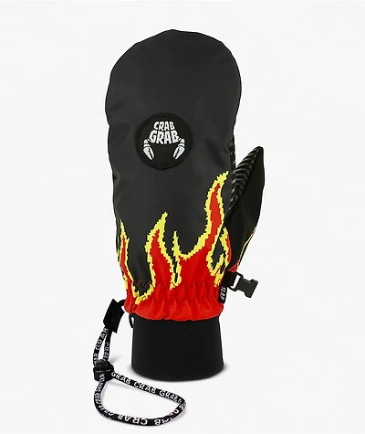 Crab Grab Slap Flamethrower Black 15K Snowboard Mittens
