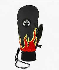 Crab Grab Slap Flamethrower Black 15K Snowboard Mittens