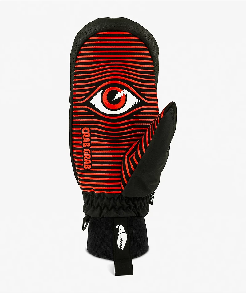 Crab Grab Slap The Eye Black 15K Snowboard Mittens
