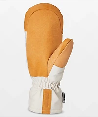Crab Grab Snuggler White And Tan Women's Snow Mittens