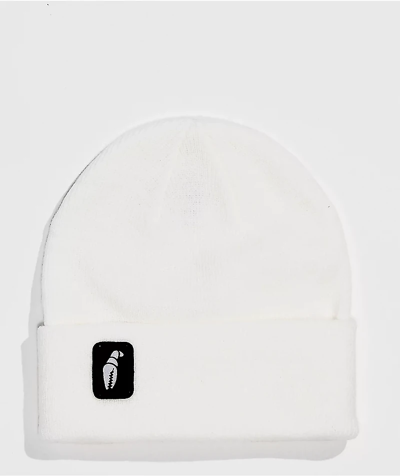 Crab Grab Tall Claw White Beanie