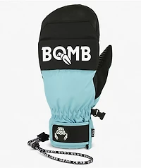 Crab Grab x The Bomb Hole Stevens Punch Teal & Black 15K Snowboard Mittens