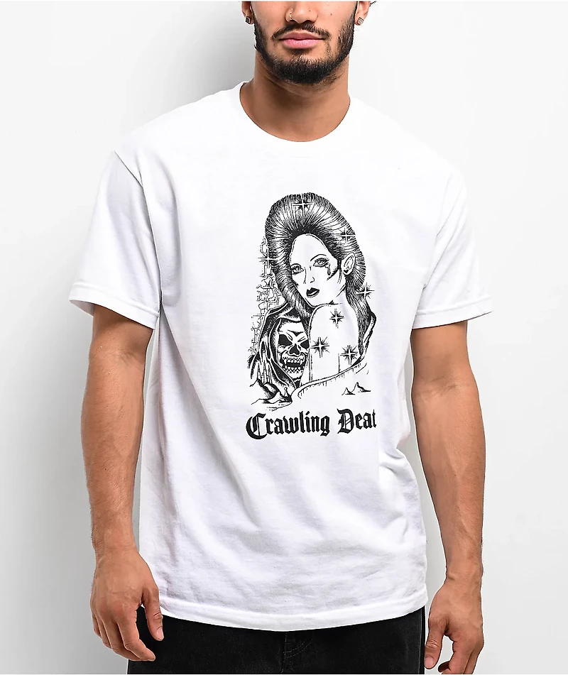 Crawling Death Reaper Girl White T-Shirt