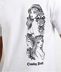 Crawling Death Rose Girl White T-Shirt