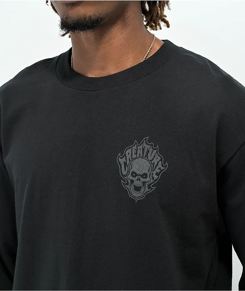 Creature Bonehead Flame Black Long Sleeve T-Shirt
