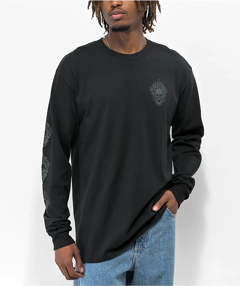 Creature Bonehead Flame Black Long Sleeve T-Shirt