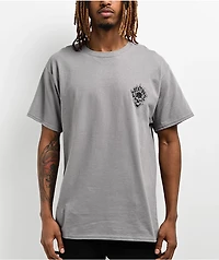 Creature Bonehead Flame Medium Grey T-Shirt