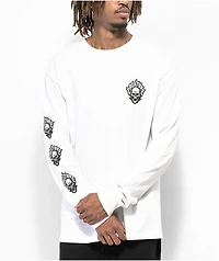 Creature Bonehead Flame White Long Sleeve T-Shirt