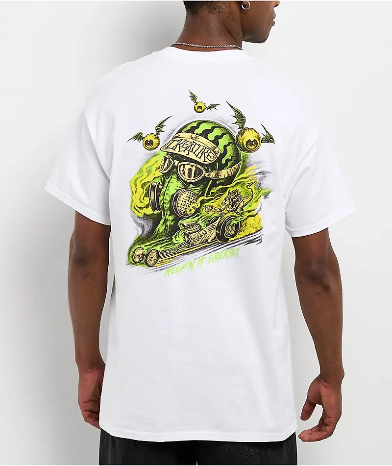 Creature Crash And Burn White T-Shirt
