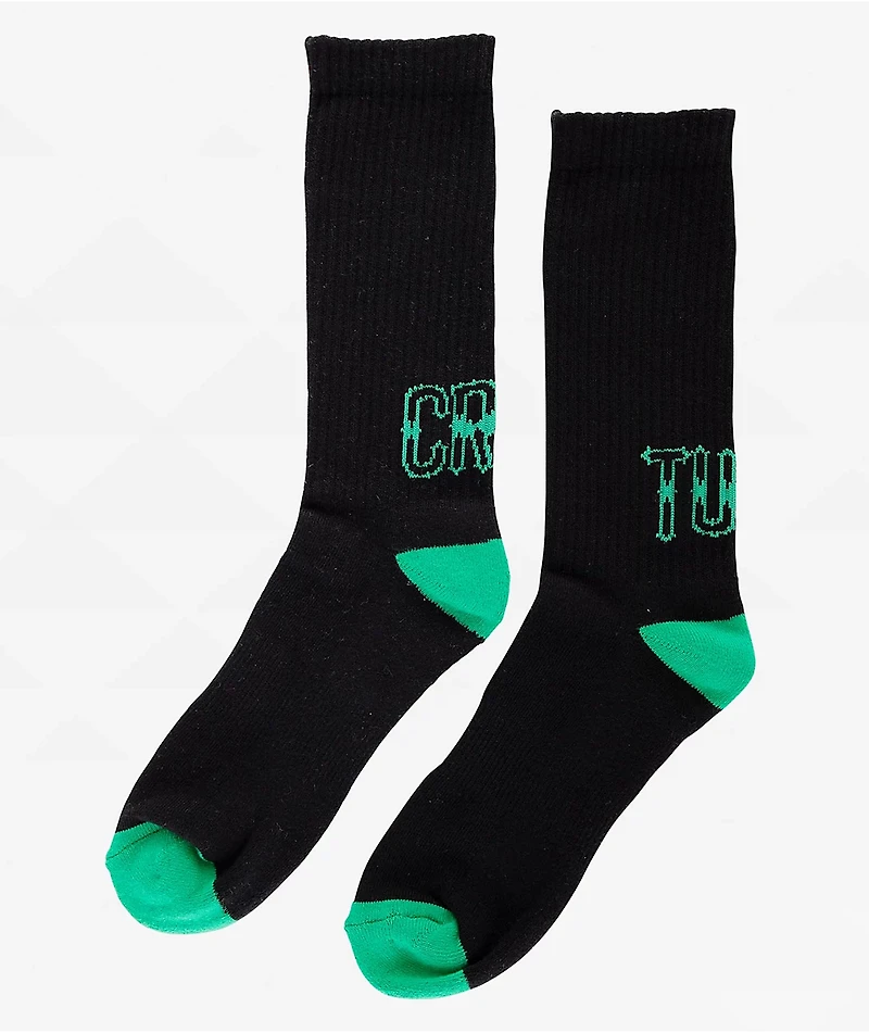 Creature Drop Out Black Crew Socks