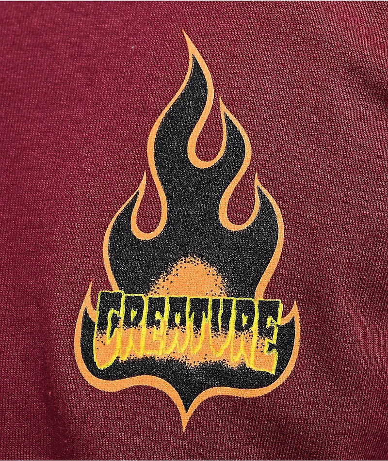Creature Logo Flame Maroon T-Shirt
