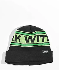 Creature Lurk With Us Black & Green Beanie