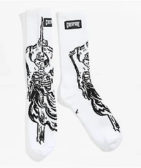 Creature Psychofice White & Black Crew Socks