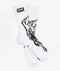 Creature Psychofice White & Black Crew Socks
