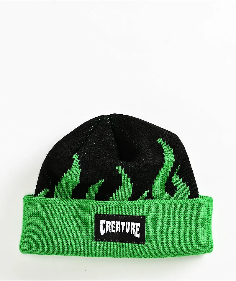 Creature Relic Flame Black & Green Beanie