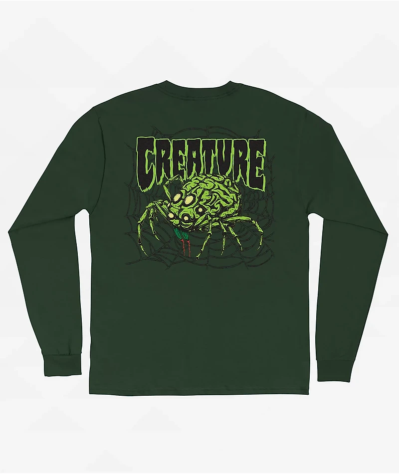 Creature Spindel Forest Green Long Sleeve T-Shirt