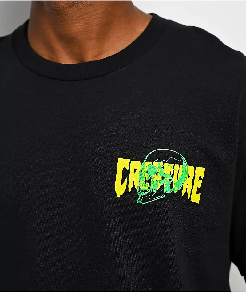 Creature Spiral Skull Black T-Shirt
