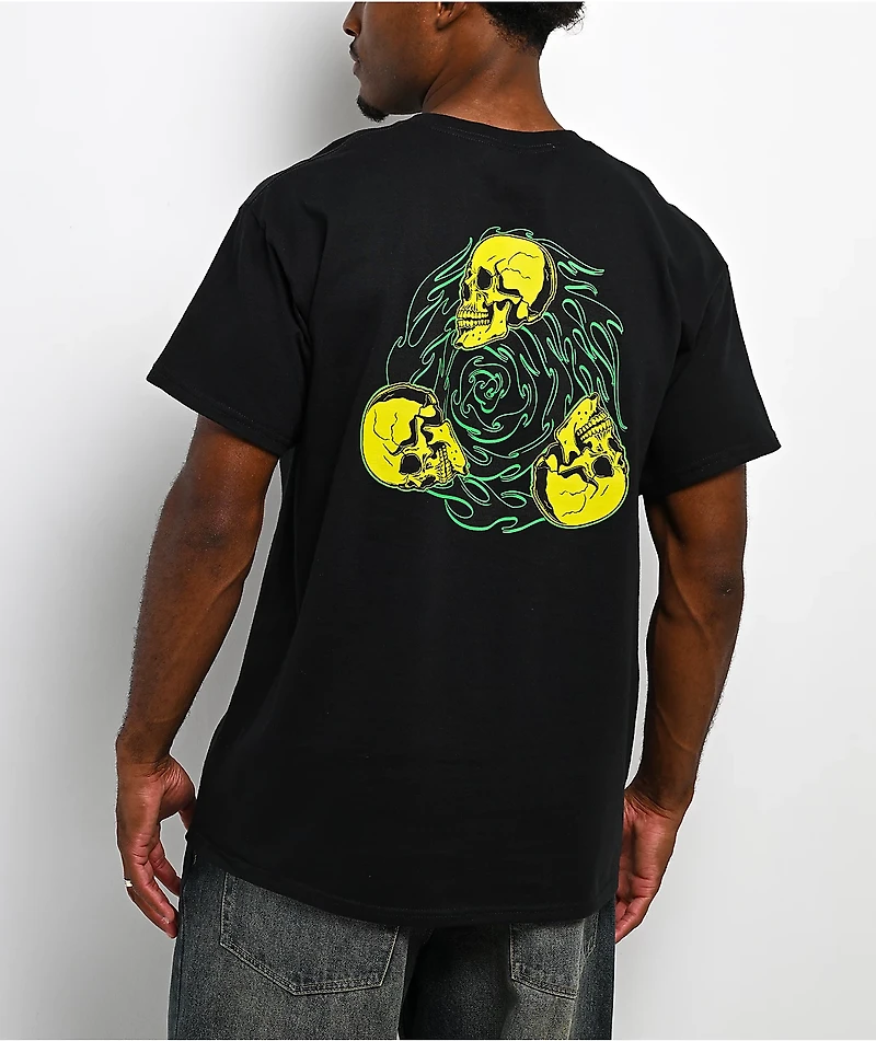 Creature Spiral Skull Black T-Shirt