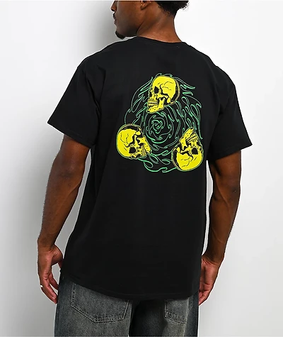 Creature Spiral Skull Black T-Shirt