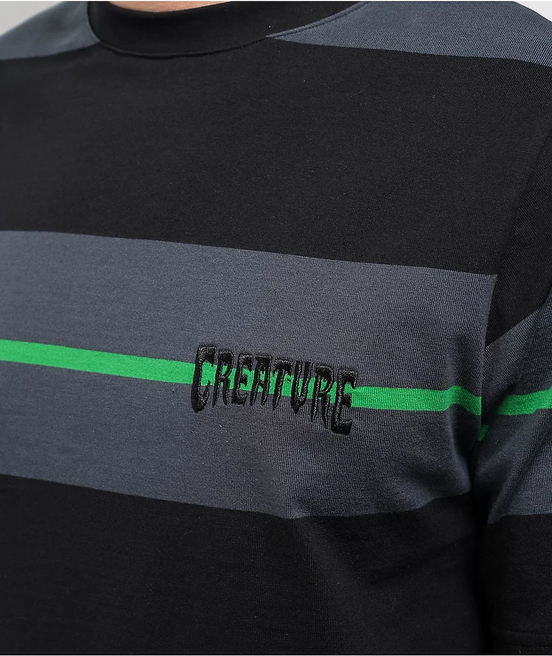 Creature Stripe Black  Knit T-Shirt