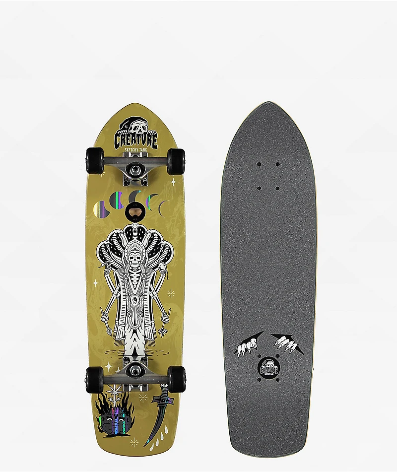 Creature x Sketchy Tank Trippy Tanks Brue Killer 8.6" Cruiser Skateboard Complete