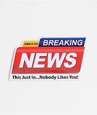Crime Is Fun News Flash Sticker