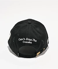 Crooks & Castles Collegiate Black Strapback Hat